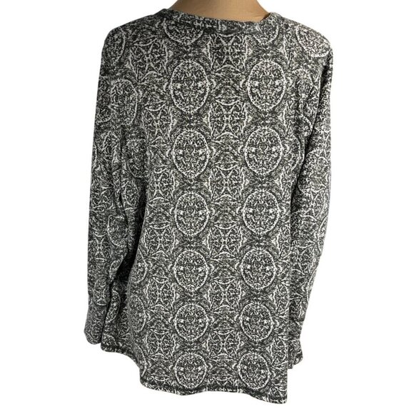 Set of 2 Avenue Tunic Top Waffle V-Neck Long Sleeve Size 22/24 Blue Green Gray - Picture 4 of 10